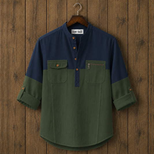 Mens Short Cotton Full Sleeve Shirt TTMSK137 - Multi