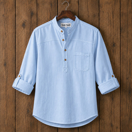 Mens  Cotton Full Sleeve Shirt TTMSK129 - Light Blue