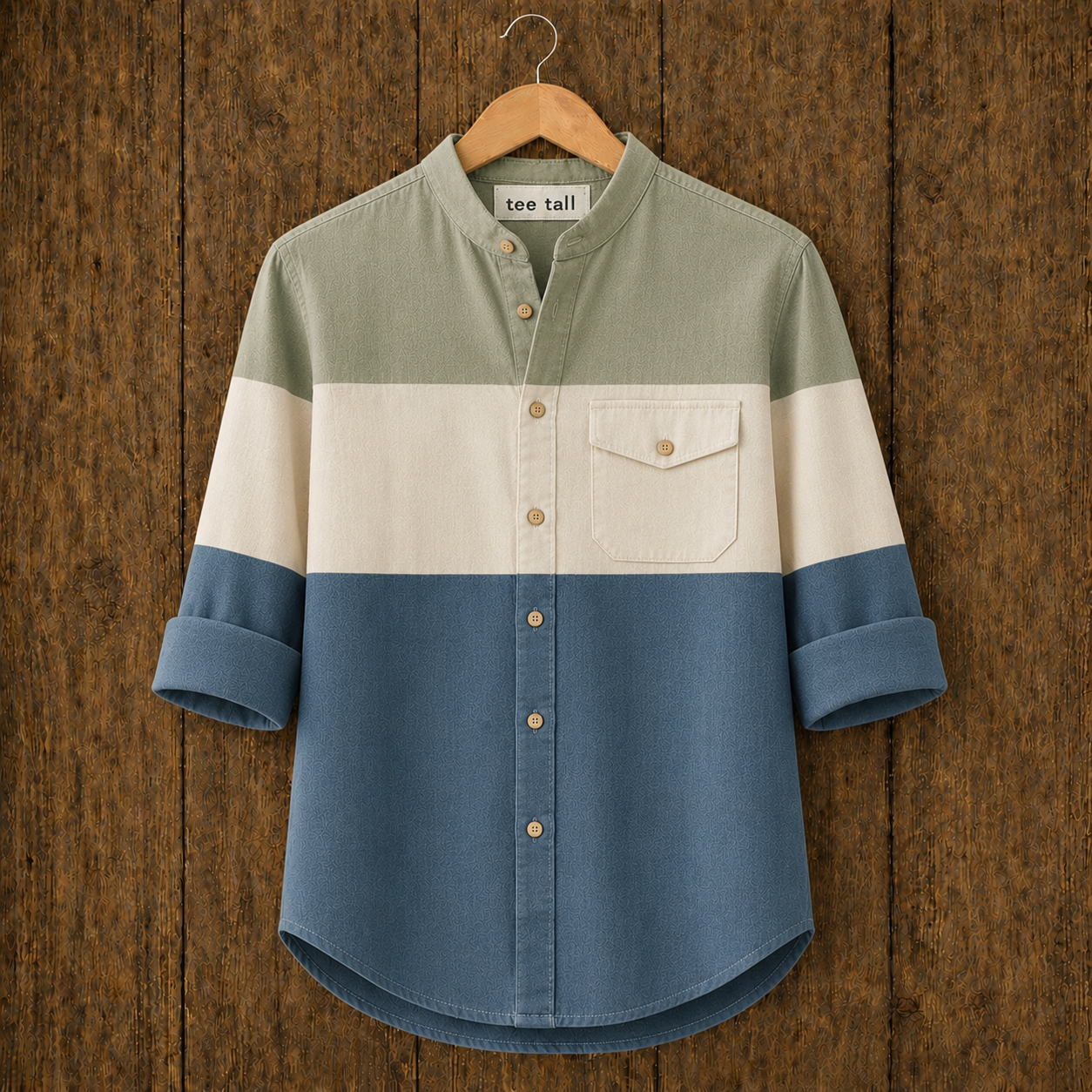 Mens Button Up Cotton Full Sleeve Shirt TTMBUS368 - Multi Color