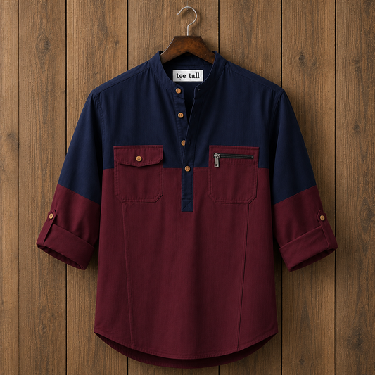 Mens Short Cotton Full Sleeve Shirt TTMSK138 - Multi