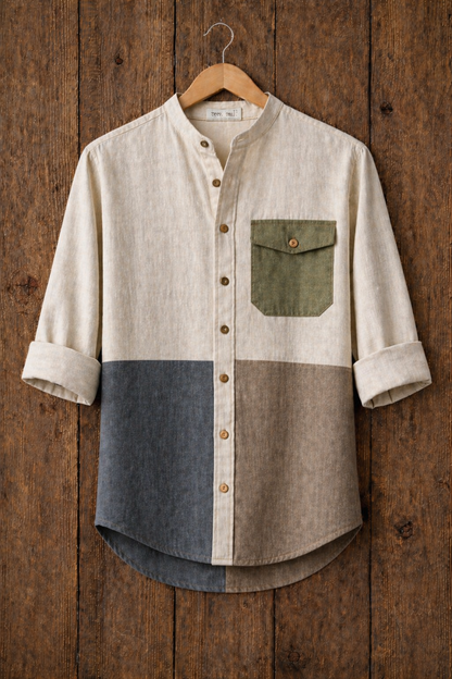Mens Button Up Cotton Full Sleeve Shirt TTMBUS275 - Multi Color