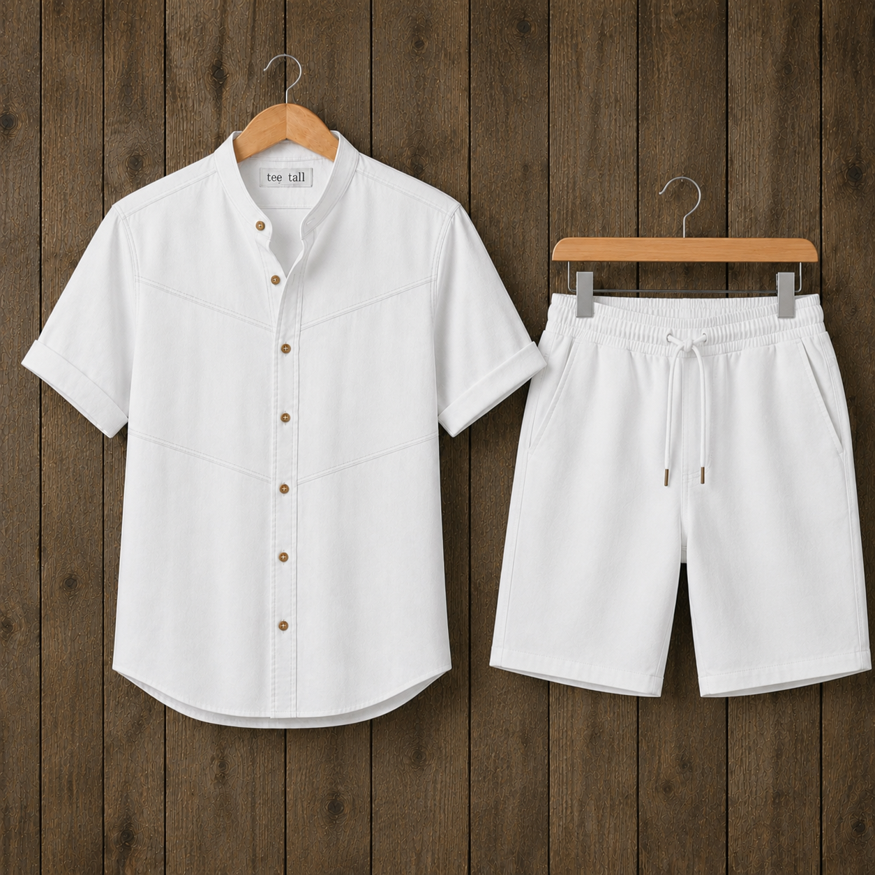 Mens Button Shirt and Shorts Set - TTMSHS1