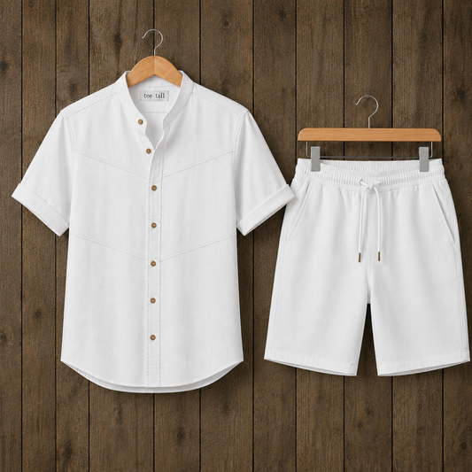 Mens Button Shirt and Shorts Set - TTMSHS1