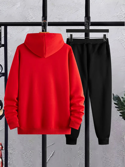 Mens Hoodie and Pants Set by Tee Tall - MHPSTT3 - Red Black