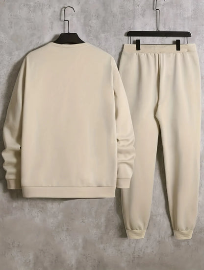 Mens Sweatshirt and Pants Set by Tee Tall - MSPSTT28 - Cream Cream