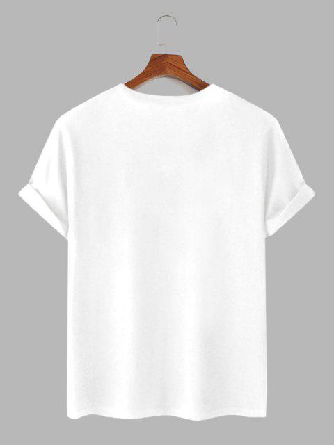 Mens Cotton Sticker Printed T-Shirt TTMPS5 - White