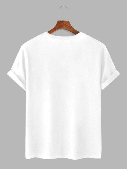 Mens Cotton Sticker Printed T-Shirt TTMPS5 - White