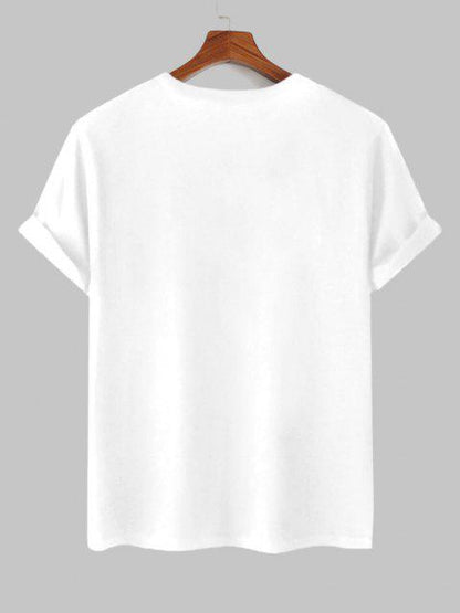 Mens Cotton Sticker Printed T-Shirt TTMPS6 - White