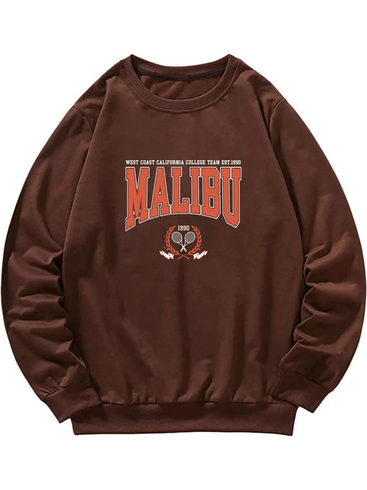 Mens Printed Sweatshirt by Tee Tall TTMPWS47 - Brown