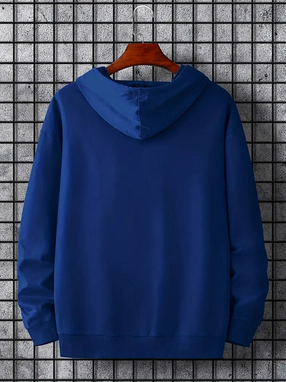 Tee Tall Mens Printed Kangaroo Hoodie TTMPKHPR5 - Royal Blue