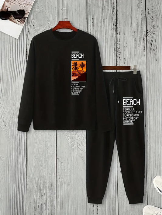 Mens Sweatshirt and Pants Set by Tee Tall - MSPSTT23 - Black Black