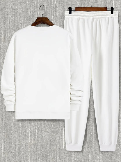 Mens Sweatshirt and Pants Set by Tee Tall - MSPSTT21 - White White