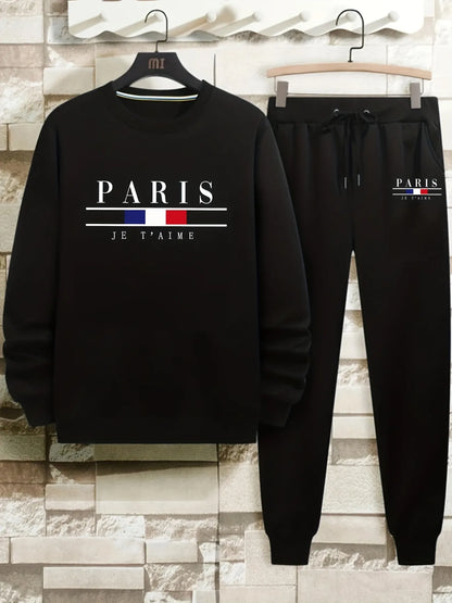 Mens Sweatshirt and Pants Set by Tee Tall - MSPSTT9 - Black Black