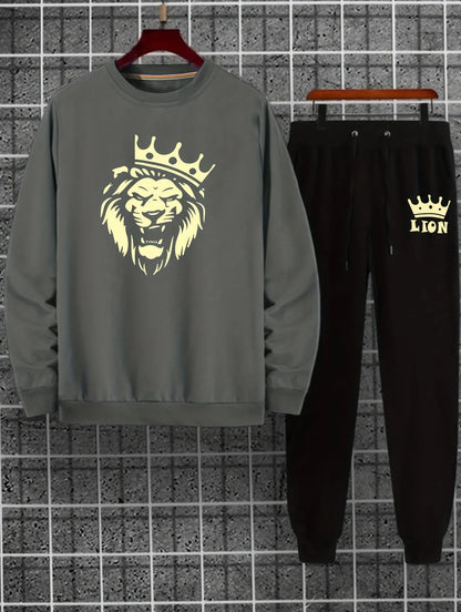 Mens Sweatshirt and Pants Set by Tee Tall - MSPSTT28 - Charcoal Black