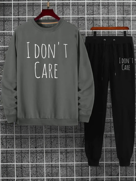 Mens Sweatshirt and Pants Set by Tee Tall - MSPSTT29 - Charcoal Black