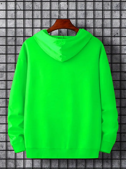 Tee Tall Mens Printed Kangaroo Hoodie TTMPKHPR7 - Neon Green