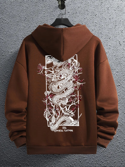 Tee Tall Mens Printed Kangaroo Hoodie TTMPKHPR2 - Brown