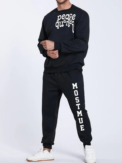 Mens Sweatshirt and Pants Set by Tee Tall - MSPSTT20 - Black Black