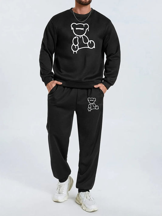 Mens Sweatshirt and Pants Set by Tee Tall - MSPSTT5 - Black Black