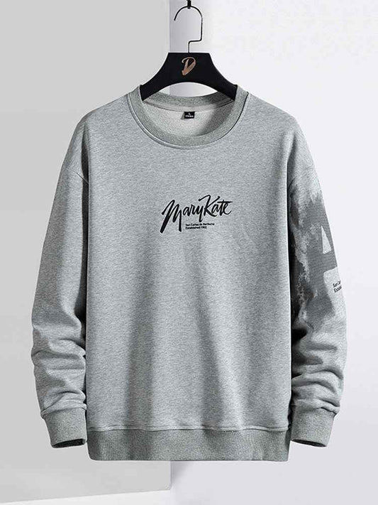 Mens Printed Sweatshirt by Tee Tall TTMPWS7 - Grey