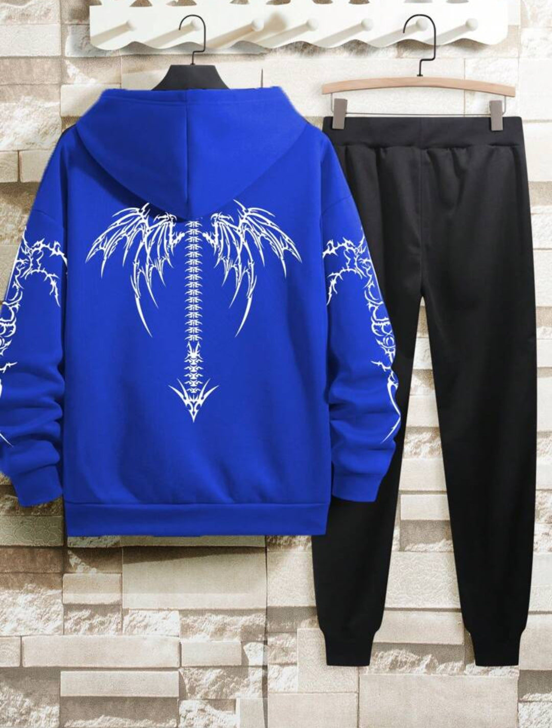 Mens Hoodie and Pants Set by Tee Tall - MHPSTT27 - Royal Blue Black