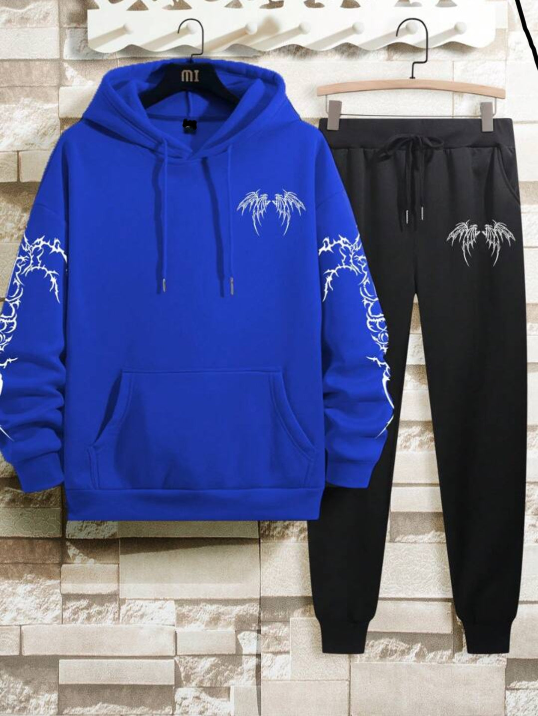 Mens Hoodie and Pants Set by Tee Tall - MHPSTT27 - Royal Blue Black