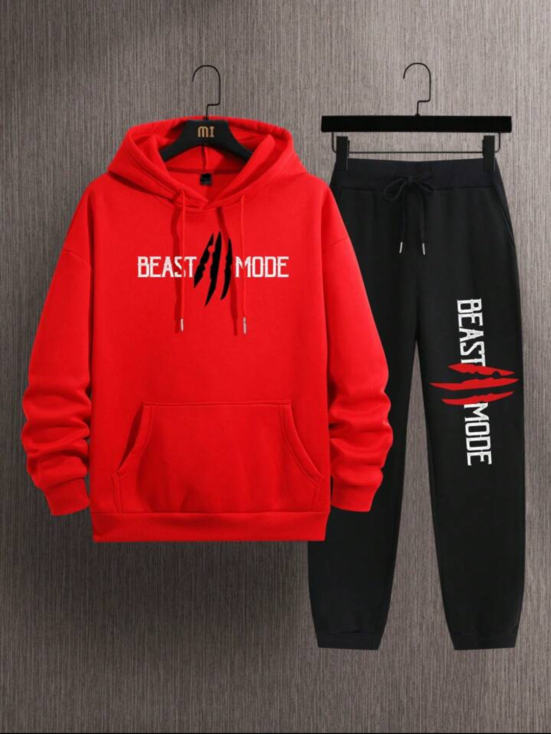 Mens Hoodie and Pants Set by Tee Tall - MHPSTT28 - Red Black