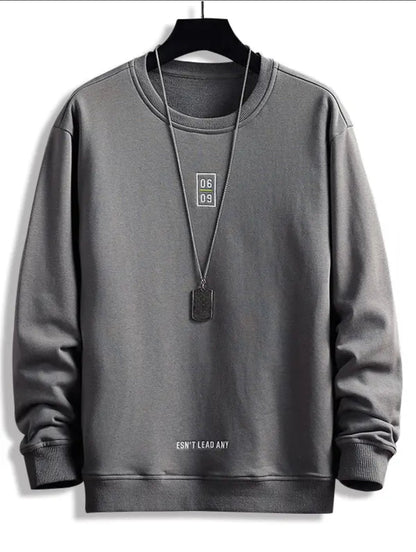 Mens Printed Sweatshirt by Tee Tall TTMPWS65 - Charcoal