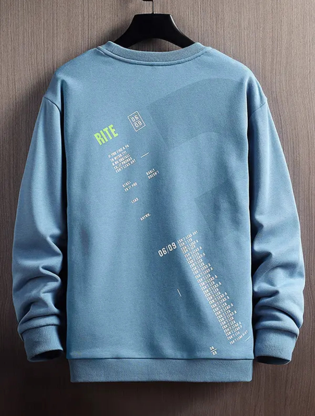 Mens Printed Sweatshirt by Tee Tall TTMPWS65 - Light Blue