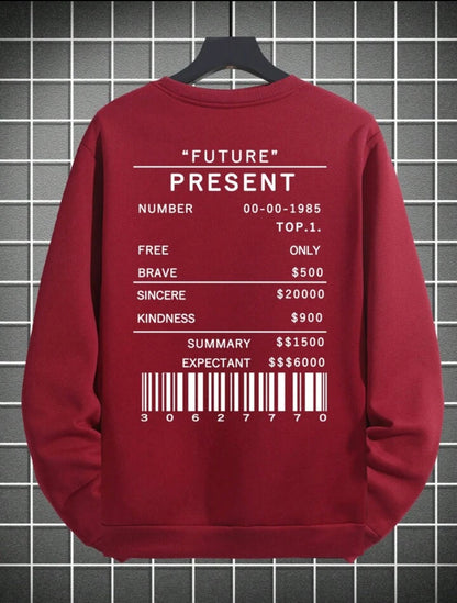 Mens Printed Sweatshirt by Tee Tall TTMPWS66 - Maroon