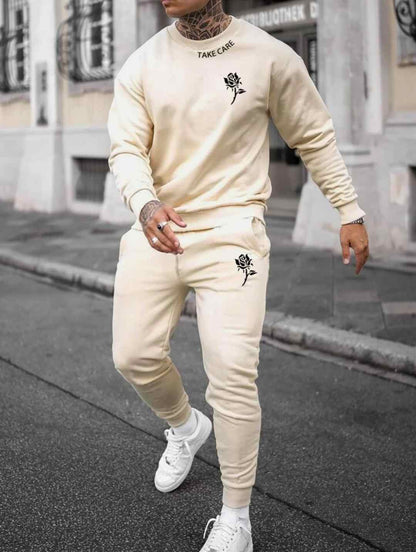 Mens Sweatshirt and Pants Set by Tee Tall - MSPSTT15 - Cream Cream