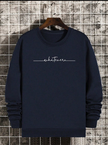 Mens Printed Sweatshirt by Tee Tall TTMPWS43 - Navy Blue