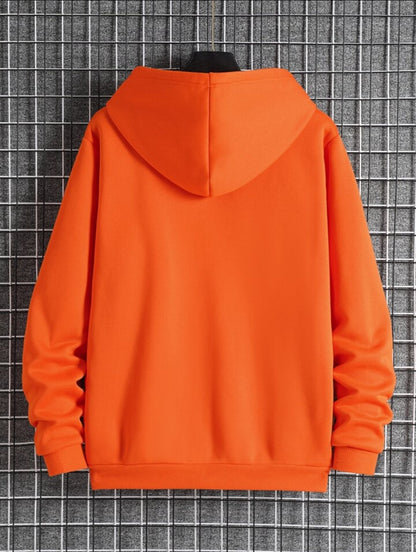 Tee Tall Mens Plain Zip Hooded Jacket TTZPHOJA - Orange