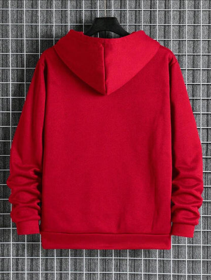 Tee Tall Mens Plain Zip Hooded Jacket TTZPHOJA - Red