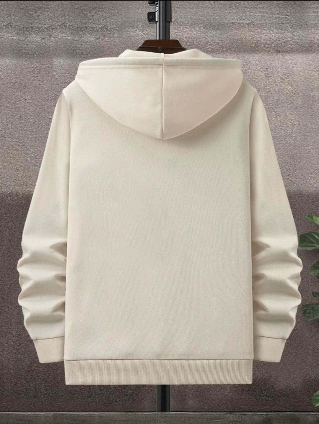 Tee Tall Mens Plain Zip Hooded Jacket TTZPHOJA - Cream