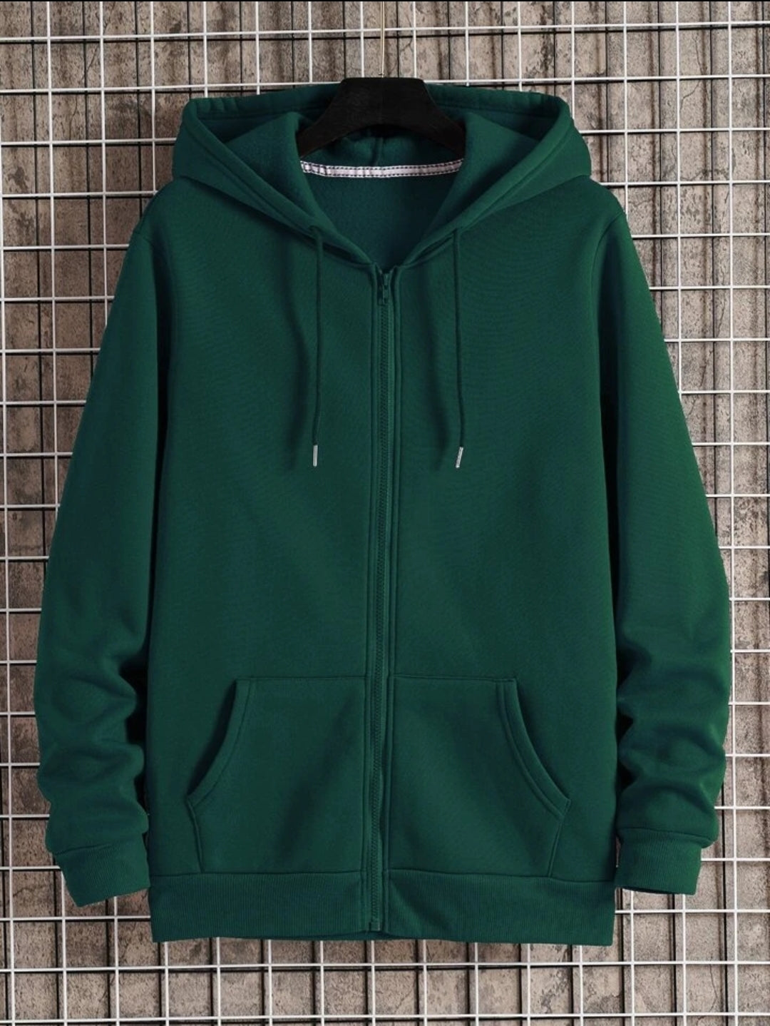 Tee Tall Mens Plain Zip Hooded Jacket TTZPHOJA - Green