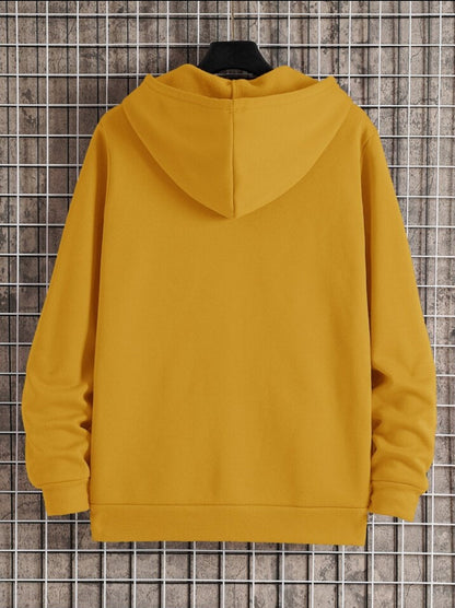 Tee Tall Mens Plain Zip Hooded Jacket TTZPHOJA - Yellow