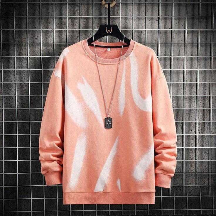 Mens Printed Sweatshirt by Tee Tall TTMPWS68 - Pink