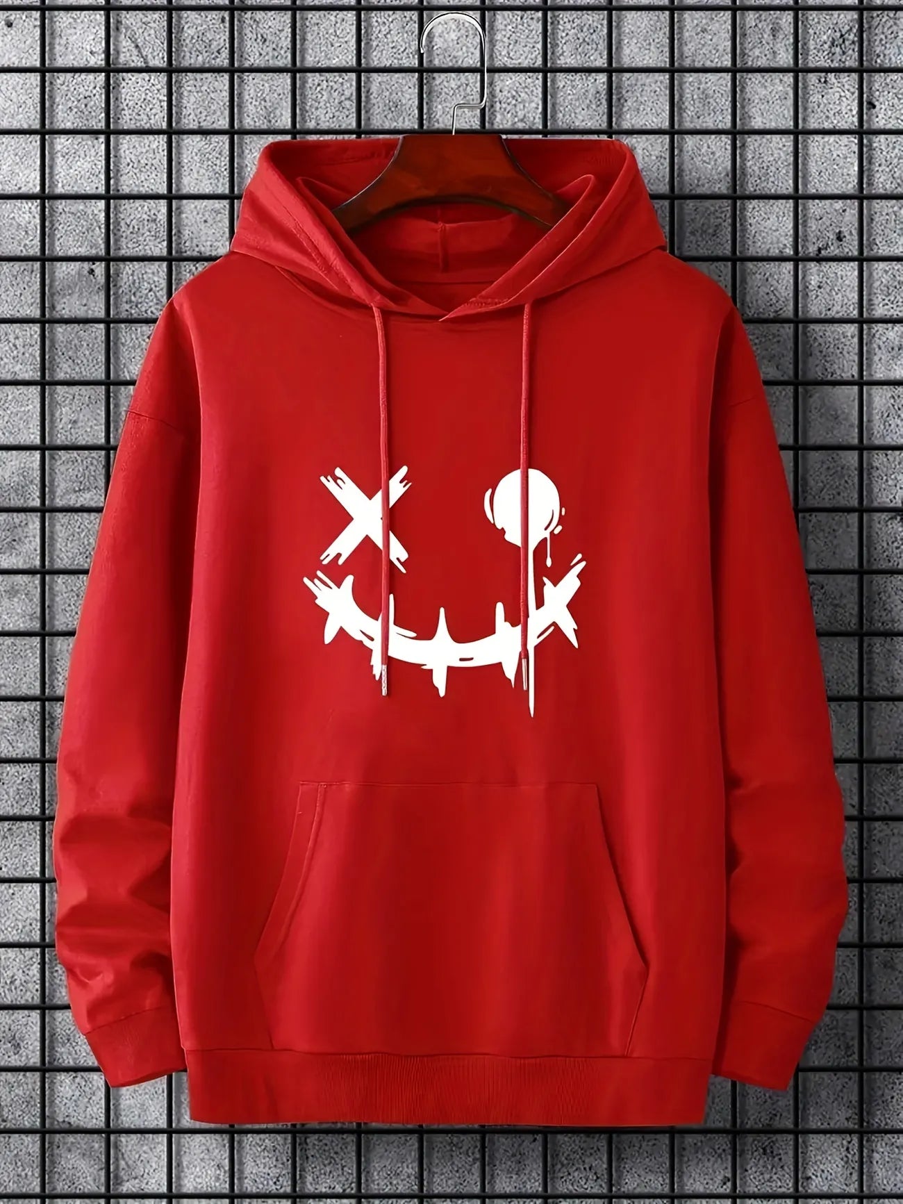 Tee Tall Mens Printed Kangaroo Hoodie TTMPKHPR5 - Red