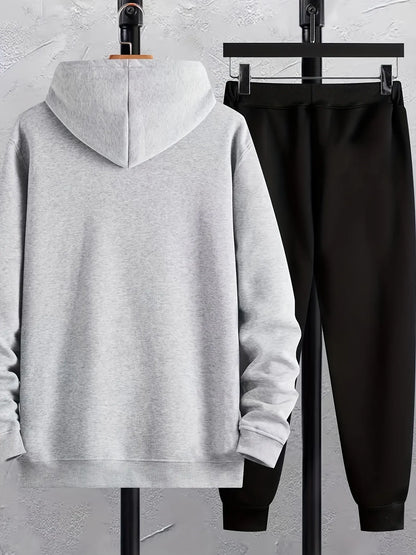 Mens Hoodie and Pants Set by Tee Tall - MHPSTT18 - Grey Black