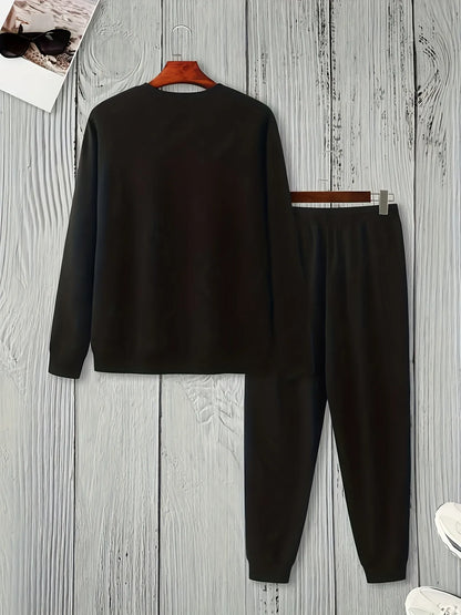 Mens Sweatshirt and Pants Set by Tee Tall - MSPSTT18 - Black Black