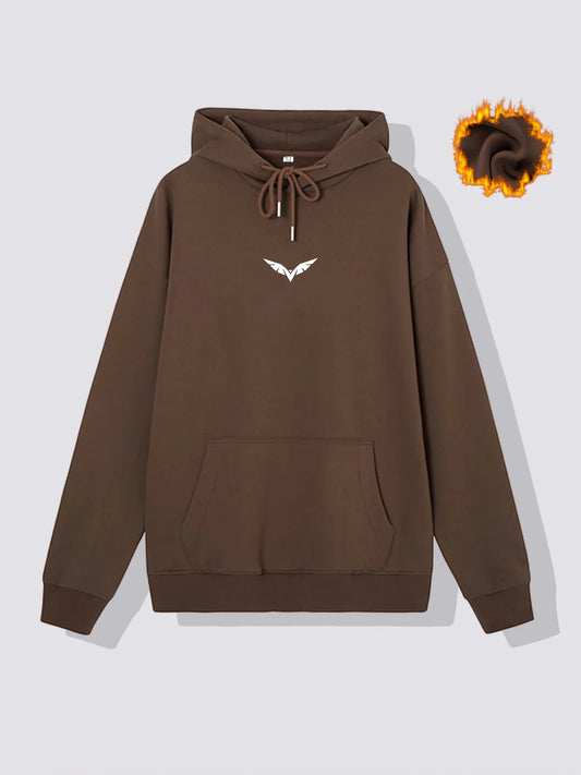 Tee Tall Mens Printed Kangaroo Hoodie TTMPKHPR6 - Brown