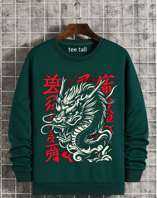 Mens Printed Sweatshirt by Tee Tall TTMPWS80 - Green